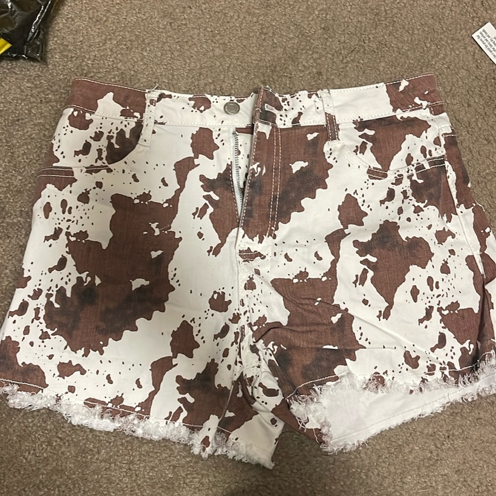 Cow print shorts!
